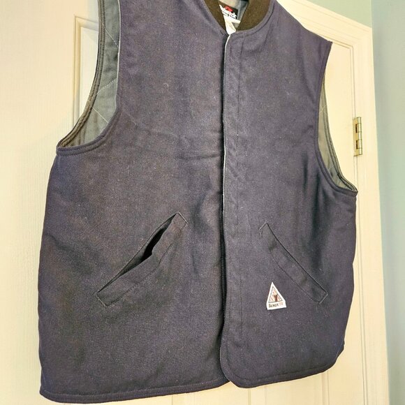 Bulwark FR Insulated Vest Fire Retardant Workwear Safety Gear Navy Men's XL BLUE - Picture 2 of 11